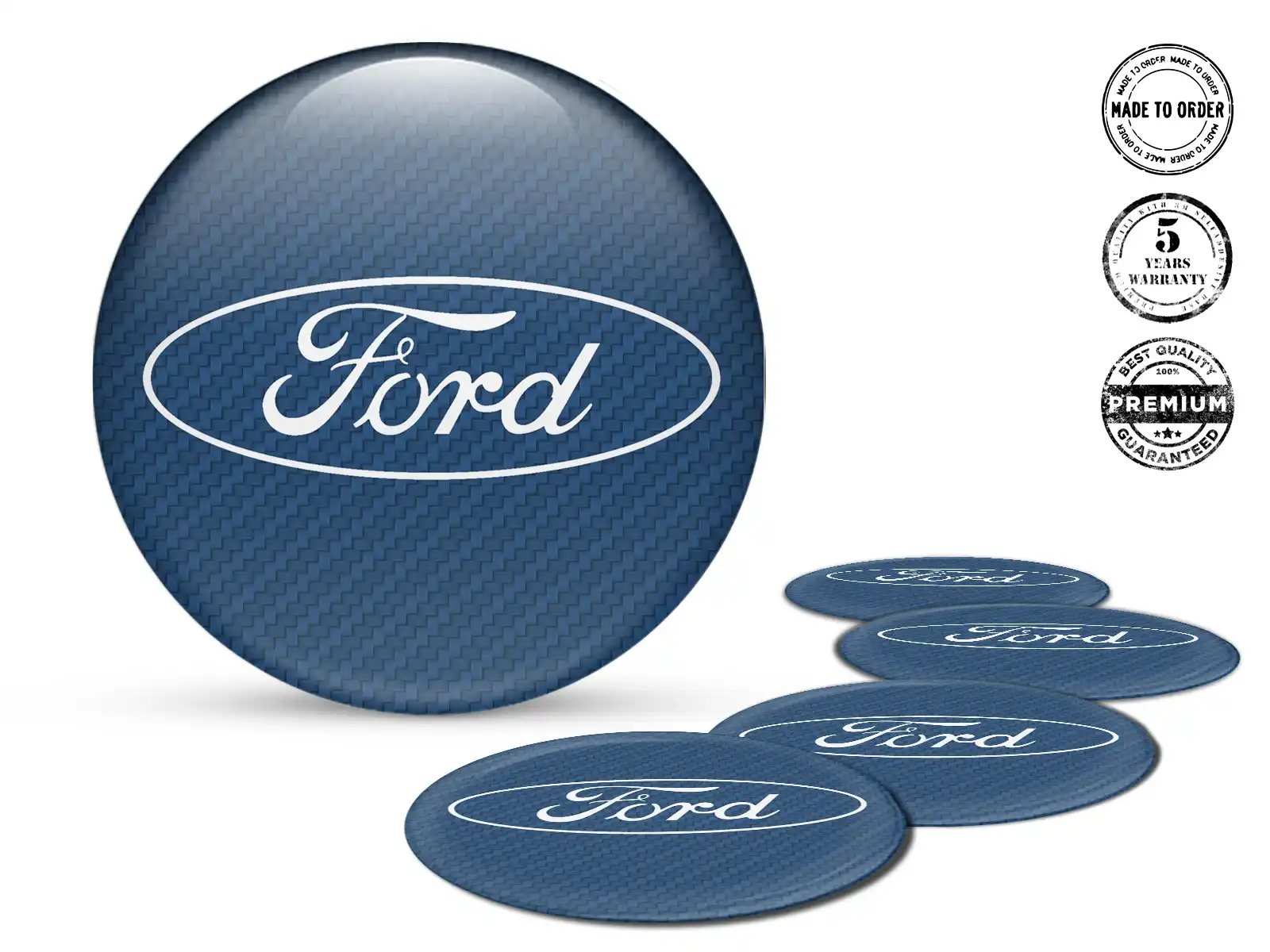 Ford Style Cache-Moyeu Bombé Logos Personnalisés